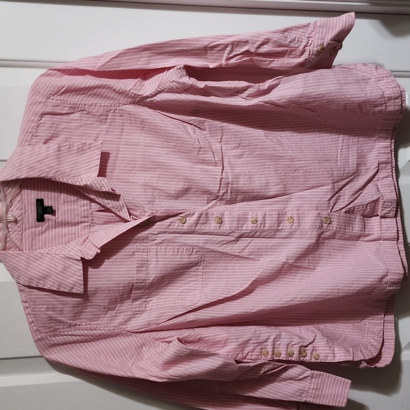 Talbots 2Xp Pink & White Striped Shirt - Picture 2 of 3
